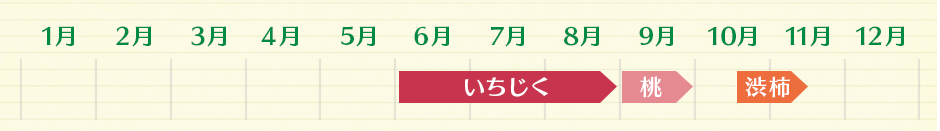 いちじく(6月~8月) 桃(9月) 渋柿(10~11月)